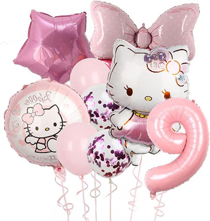 Cartoon Party Balloons, Cute Number 9 Balloon by TiaJaMi