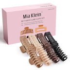 Hair Clips Set | 8 Matte Non-Slip Claw Clips (4.3"/3.5") + 60Pcs 2" Black Bobby Pins | All-in-One Set for Thick/Thin Hair | Secure Hold for All Hair Types, Neutral Colors
