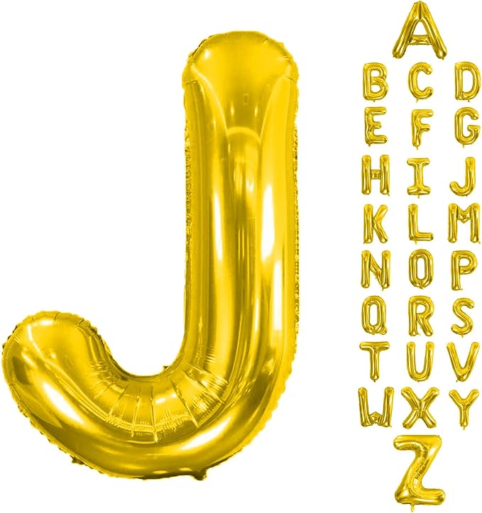 Letter Balloons Gold 40 Inch J Large Giant Big Foil Mylar Balloon | by Unknown