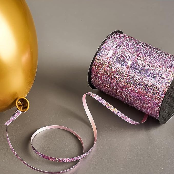 Pink Ribbon Metallic Balloon Curling Ribbon - Image 6