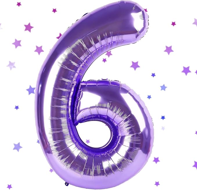 Purple Number Balloons, 40 Inch Purple Balloon 6.6 Helium Balloon 6th Birthday by Yeodong