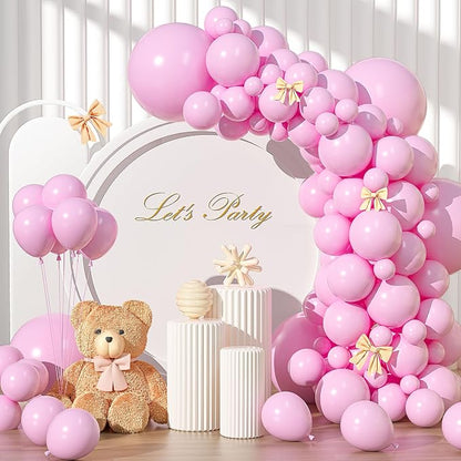 135pcs Pink Balloons Different Sizes 18" 12" 10" 5" Pink Latex Balloon Garland by YISHEBAPA