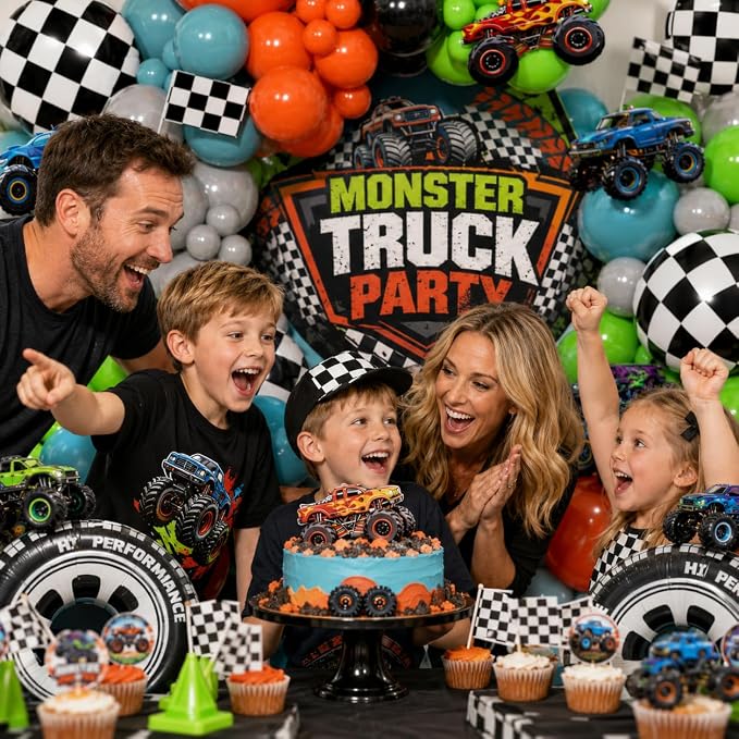 171Pcs Monster Truck Balloons Garland Arch Kit - Image 7