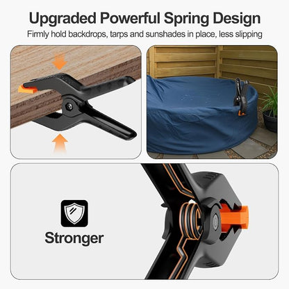 EMART 6 Pack Heavy Duty Spring Clamps, 9 inch Plastic Photo Booth Backdrop - Image 4