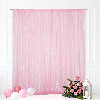 Eternal Beauty Pink 3mm Sequin Backdrop 6x8 Ft by EternalBeauty