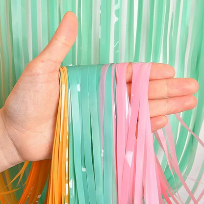BRAVESHINE Tinsel Foil Fringe Curtains | Pastel Colourful Party Backdrop | 2Pcs - Image 7