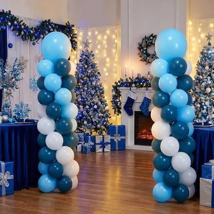 Jenaai 2 Sets 163 Pcs Turquoise Teal Balloons Column Stand Kit Teal Balloons - Image 2