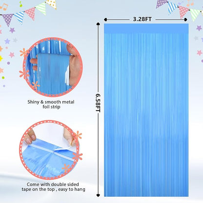2Pack Macaron Blue Party Streamers, Baby Shower, Photo Booth Props - Image 3