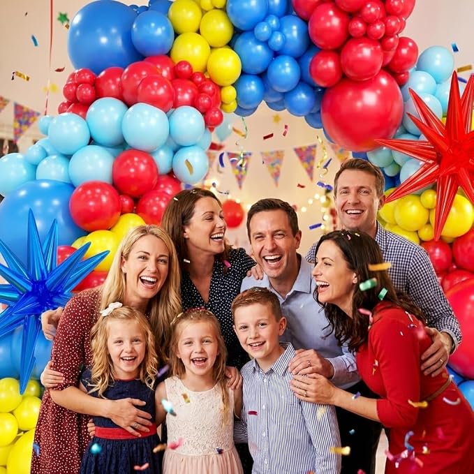 Blue Red Yellow Balloon Arch Kit, Different Sizes Party Balloon Garland Kit - Image 3