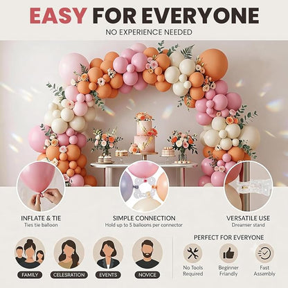 6Pack Clear Balloon Arch Clips w/ 50Pcs Balloon Arch Rings - Image 6