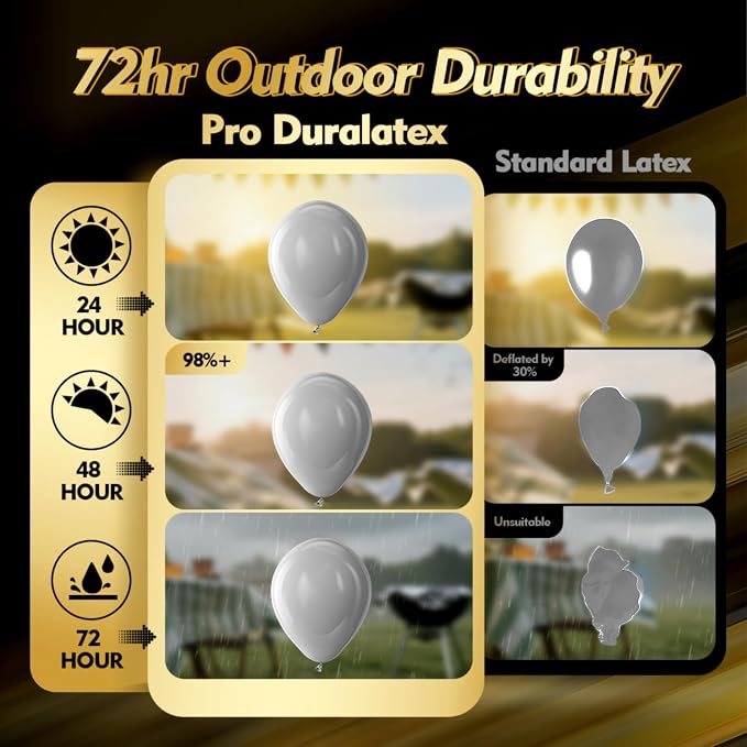 Pro Duralatex Gray Extra-Thick Balloons 100 Pack 12 inch | Pastel Grey Balloons - Image 3
