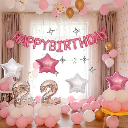 CANREVEL Happy Birthday Banner Decorations + 8Pcs Star Balloons, - Image 4