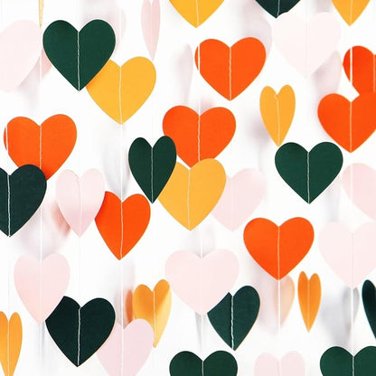 Pink Green Orange Party-Decorations Heart-Garland - 52ft Little Cutie Baby by Panduola