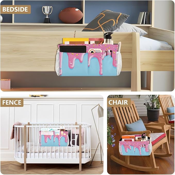 Bedside Caddy Hanging Bunk Bed Caddy Bed Organizer Hanging Pocket - Image 8