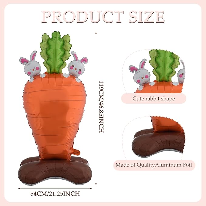 2Pcs Easter Carrot Balloons for Easter Decorations - Image 2