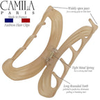 Camila Paris CP3528 French Hair Clip for Women, Beige, Girls Hair Claw Clip Jaw Fashion Durable and Styling Hair Accessories for Women, Luxury Ladies Strong Hold No Slip Grip Clamp, Made in France