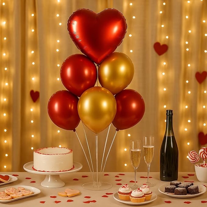 6pcs Heart-Shaped Balloon Stands Kit Table Centerpiece Table Decorations - Image 3