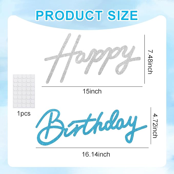 TONIFUL Happy Birthday Sign for Backdrop - Image 3