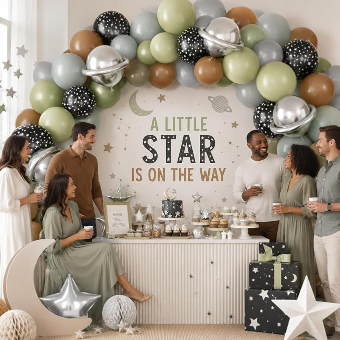 Grey Sage Green Brown Balloons, 12 Inch Olive Green Black Grey Balloons - Image 3