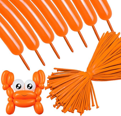 260 Long Balloons 100 Pack Orange Twisting Animal Balloons Thickening Latex by ASIYUHY