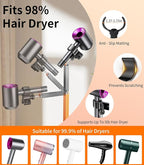 Desktop Hair Dryer Stand with Free Phone/Tablet Clip, Hair Dryer Stand Hands Free,Metal Material. Adjustable Hair Dryer Hanger for Vanity, Countertop, Bedside,Practical Gift for Elderly