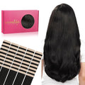 WENNALIFE Tape in Hair Extensions Human Hair, 40pcs 100g 20 inch Natural Black Hair Extensions Real Human Hair Straight Tape in Extensions Invisible Human Hair Extensions Reusable Real Hair Extensions