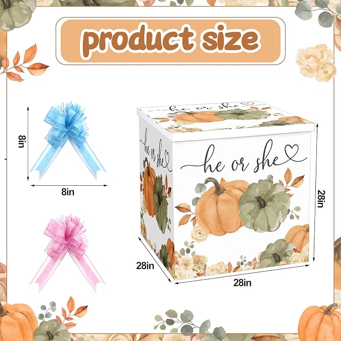 AmazingSpark 28in Giant Gender Reveal Gift Box - Image 2