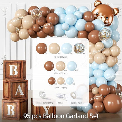 213Pcs cocomigo Blue Baby Boy Shower Decorations Tableware Set, 25 Serves | - Image 7
