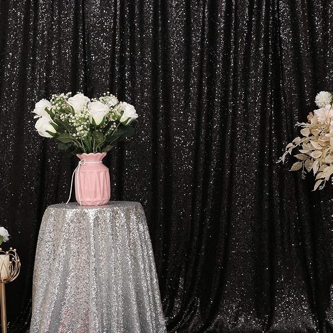 Eternal Beauty Black 3mm Sequin Backdrop 8x10 Ft - Image 6