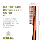 Kent 91T Wide Tooth Detangler Hair Comb for Women and Men - for Curly and Wavy Hair - Wet Hair Comb, Large Handle Wide Tooth Shower Comb for Effective Detangling, Saw-Cut Hand Polished made in England