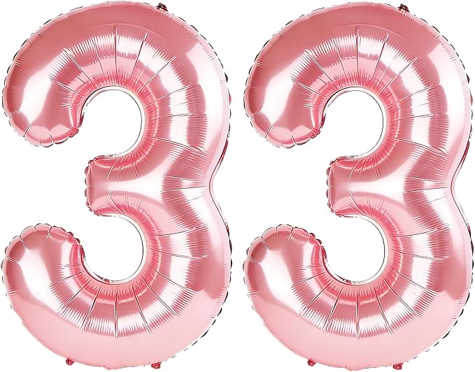 40 Inch Number 33 Balloons for 33rd Birthday Party Decorations, 0-100 Jewelry by FOBELEC