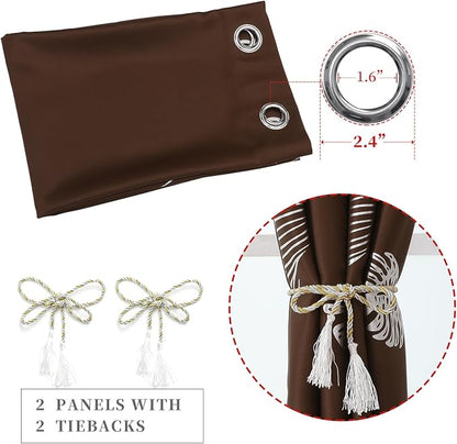 Brown Blackout Curtains 63 Inches Long - Image 4