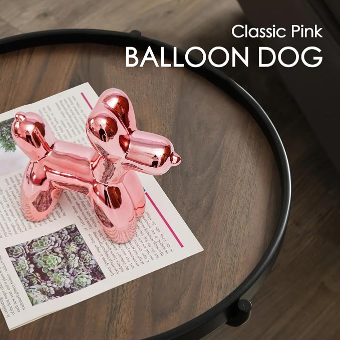 Notakia Cute Ceramics Balloon Dog Statue Crafts Living Room Desktop Decorations - Image 7
