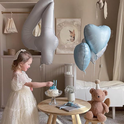 Baby Blue Heart Balloon, 18inch Pastel Blue Heart Shape Balloons Helium - Image 4