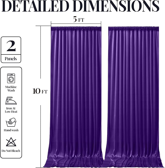 10x10 ft Purple Glitter Backdrop Curtain - Image 9