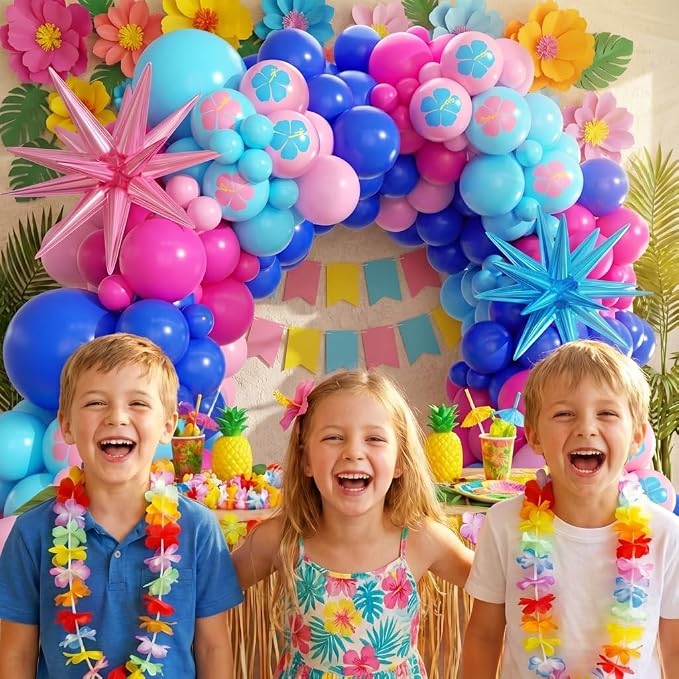 Royal Blue and Pink Balloons Garland Arch Kit - Image 4