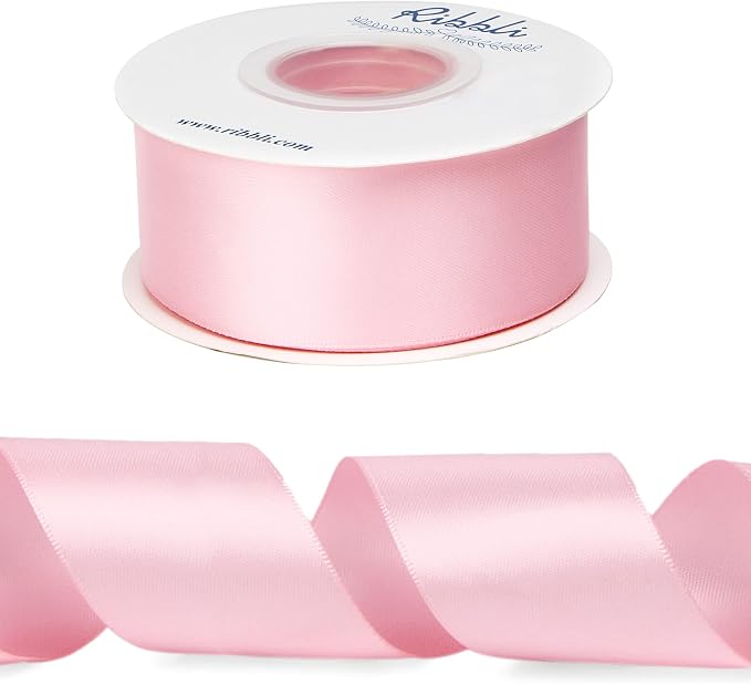 Ribbli Light Pink Double Faced Satin Ribbon, 1-1/2” x Continuous 25 Yards - Image 2