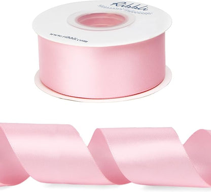 Ribbli Light Pink Double Faced Satin Ribbon, 1-1/2” x Continuous 25 Yards - Image 2
