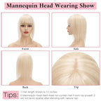 SEGO 100% Real Human Hair Toppers, with Air Bangs, Silk Base 150% Density, Clip in Topper, 2.7肺5.1・ HairPieces for Women, with Thinning/Hair Loss Cover Gray