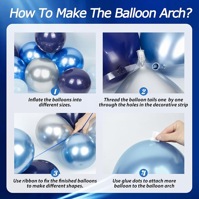FOTIOMRG 134pcs Blue Balloon Arch Kit - Image 3