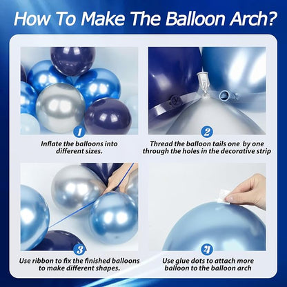 FOTIOMRG 134pcs Blue Balloon Arch Kit - Image 3