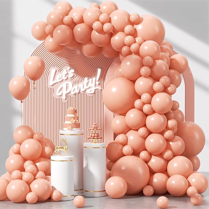 Awenztech 122pcs Peach Pastel Orange Latex Balloons in 18 12 10 5 inches | by Awenztech