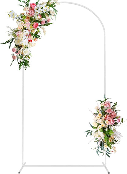 7.2FT Arch Backdrop Stand White Metal Wedding Arch Backdrop Stand | Metal by Wokceer