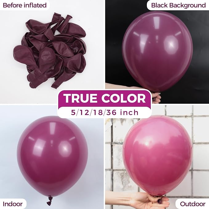 Bezente Dark Purple Latex Party Boho Neutral Balloons 100 Pack 12 inch | Dark - Image 2