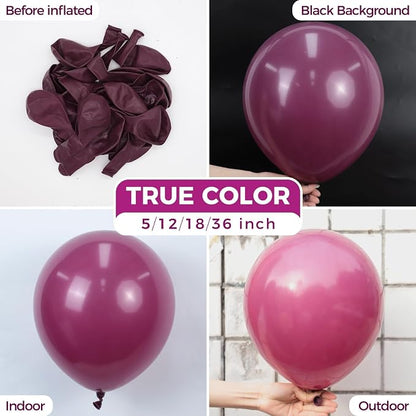 Bezente Dark Purple Latex Party Boho Neutral Balloons 100 Pack 12 inch | Dark - Image 2