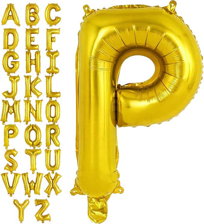 Gold Letter P Balloons, 40 Inch Large Foil Letter Balloons, Custom Phrase by YOTHORN