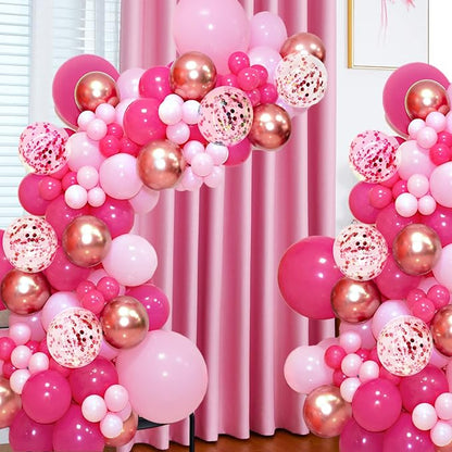 Hot Pink Balloons 100 pcs 12 inch Thicken Latex Hot Pink Balloon Pink Round - Image 9