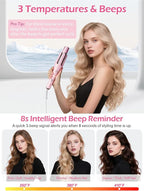 Automatic Rotating Curling Iron, ABVOT HC04 Pro Long Barrel Hair Curlers for Long Hair, Anti-Scald, Anti-Tangle, Ionic Ceramic Travel Dual Voltage 1 1/2 inch Curling Wand for Shiny & Effortless Curls