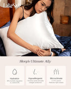 Oriental Lakeside® 100% Pure 22 Momme Mulberry Silk Pillowcase with Hidden Zipper - Nighttime Skincare & Hair Care Hydrating Pillow Cover