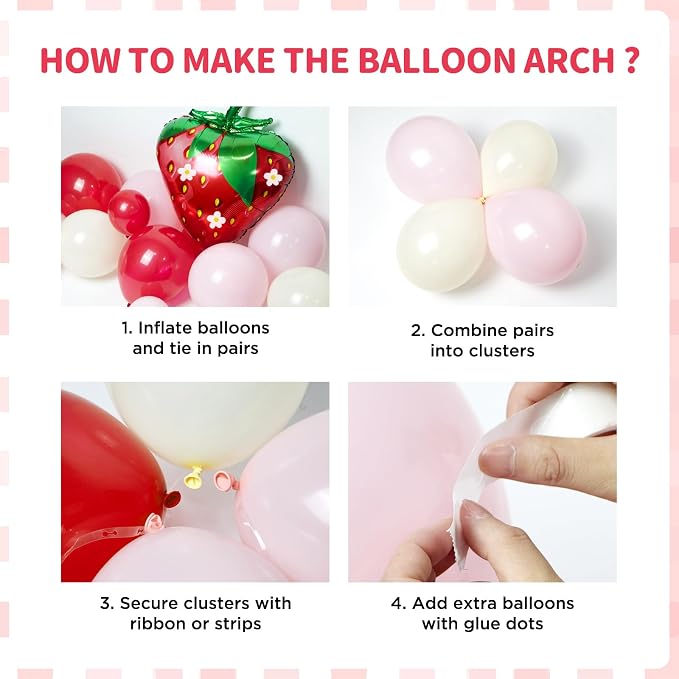 120pcs Strawberry Balloon Arch Garland Kit - Image 3